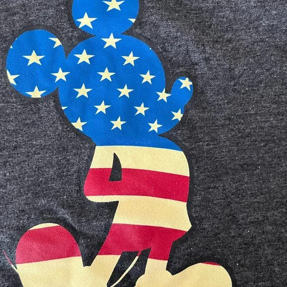 Celebrate Together Disney Infant TShirt Sz 12mos Gray w/Red, white & blue MICKEY - Picture 2 of 3